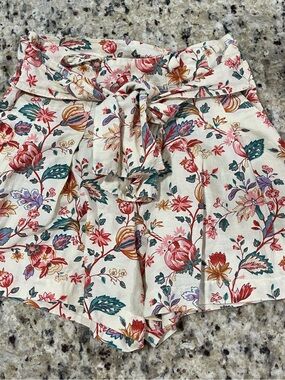 Sezane Cream Off-Shoulder Blouse with Floral Print